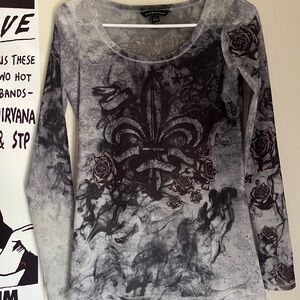 Y2k Emo Print Long Sleeve